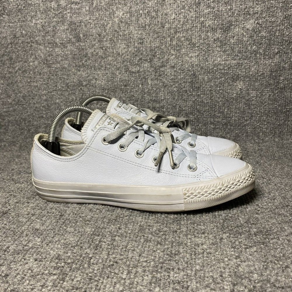 Converse Leather Sneakers Womens 9 Pale Blue Gray Lace Up Shoes